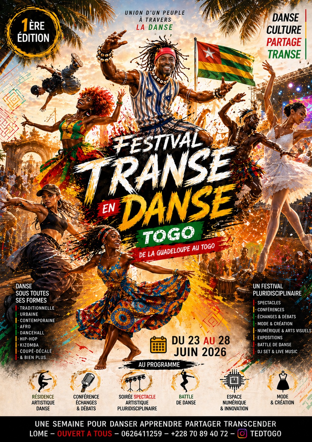 Affiche Festival transe en danse Togo